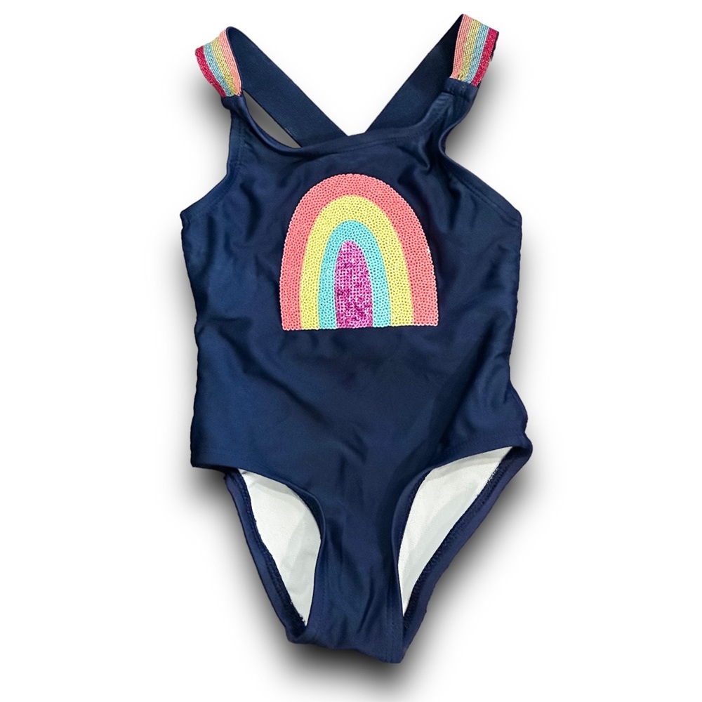 Cat & Jack Baby Girl’s Sequin Rainbow Swimsuit Size 18M